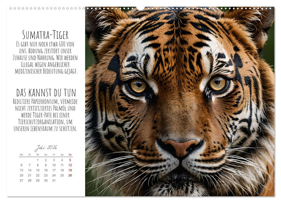 Wir sind die Letzten hier! Wir sterben aus. Wie du uns helfen kannst! (CALVENDO Premium Wandkalender 2026)