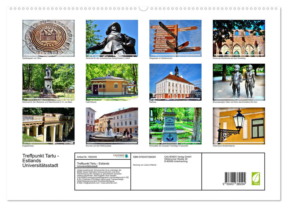 Treffpunkt Tartu - Estlands Universitätsstadt (CALVENDO Premium Wandkalender 2026)