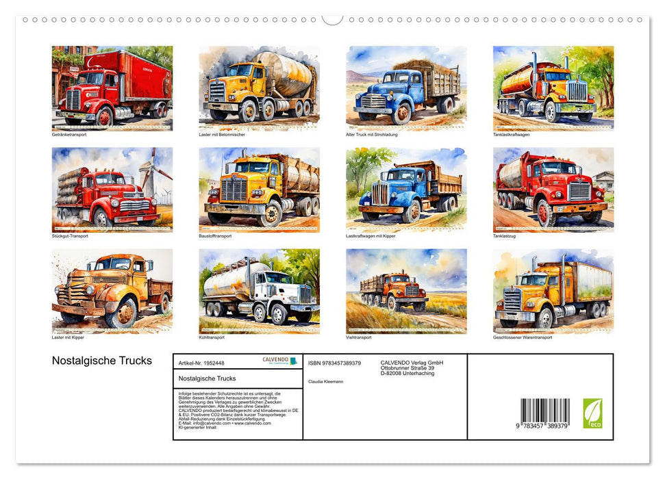 Nostalgische Trucks (CALVENDO Premium Wandkalender 2026)