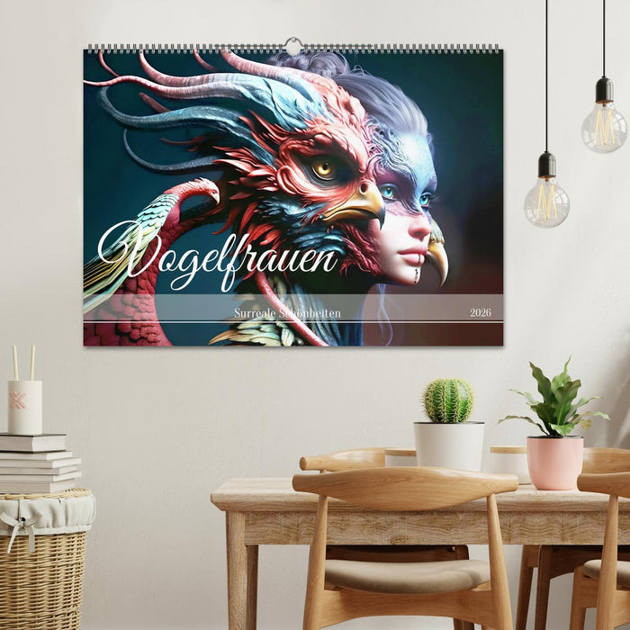 Vogelfrauen Surreale Schönheiten (CALVENDO Wandkalender 2026)