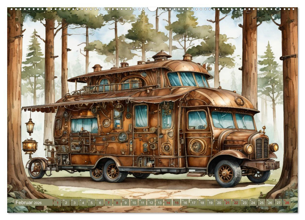 Steampunk Wohnmobile (CALVENDO Premium Wandkalender 2026)