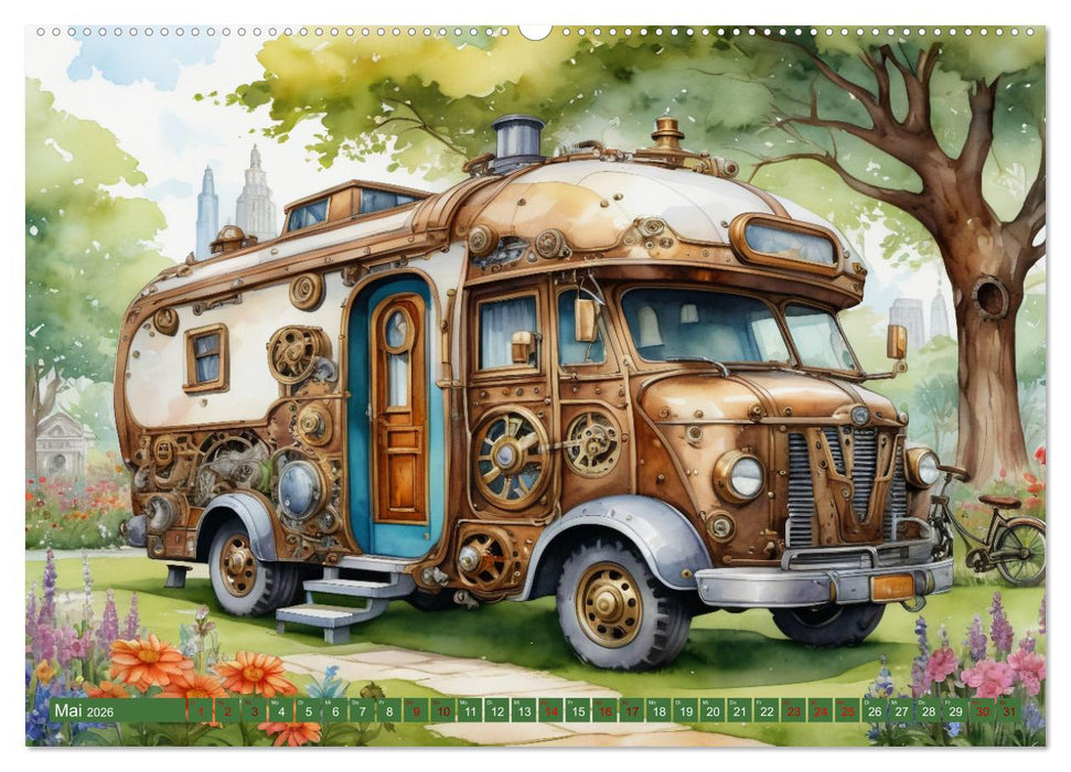 Steampunk Wohnmobile (CALVENDO Premium Wandkalender 2026)