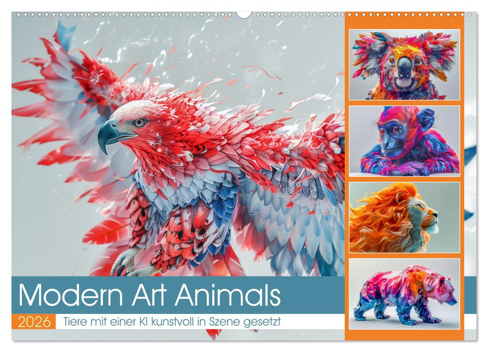 Modern Art Animals (CALVENDO Wandkalender 2026)