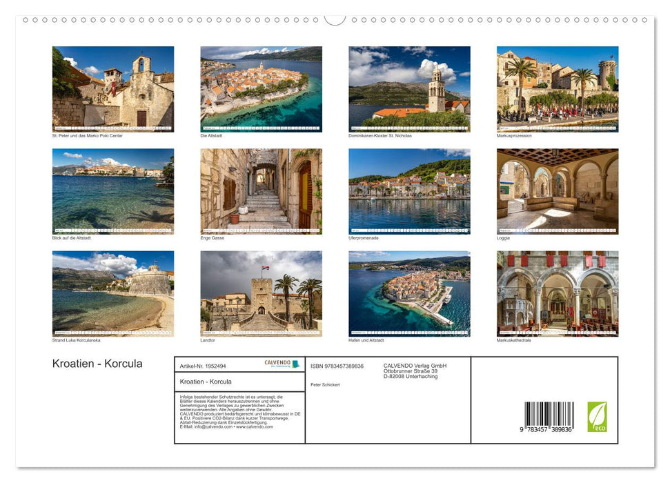 Kroatien - Korcula (CALVENDO Premium Wandkalender 2026)