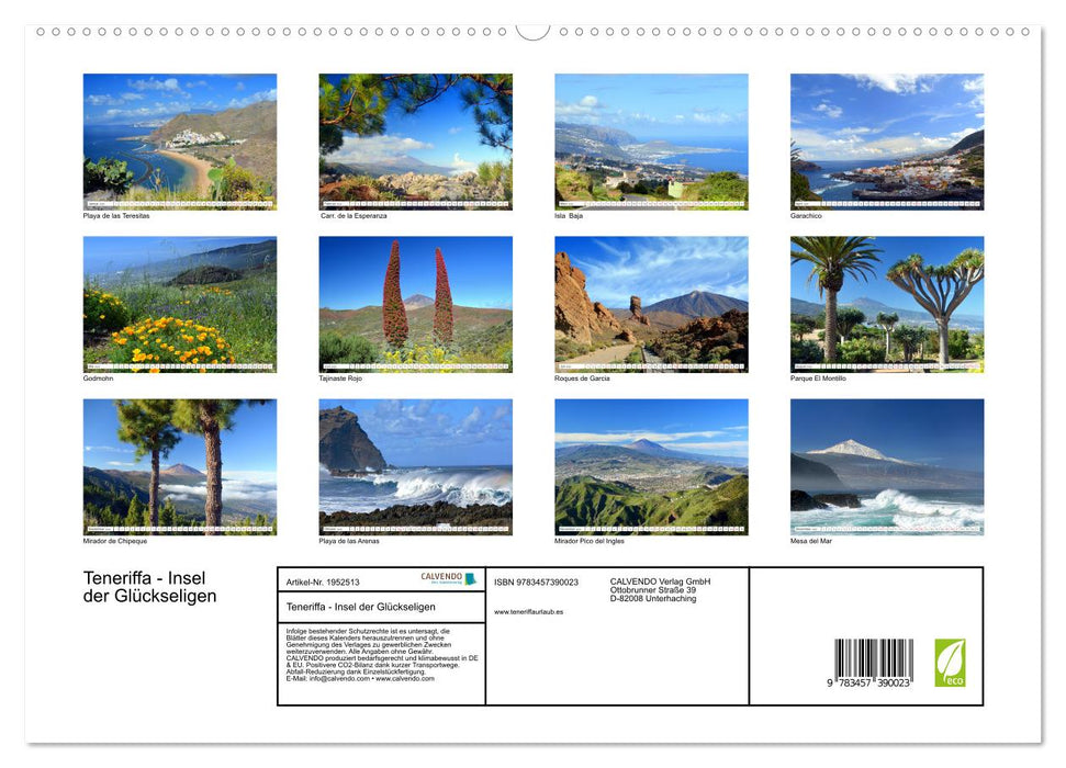 Teneriffa - Insel der Glückseligen (CALVENDO Premium Wandkalender 2026)