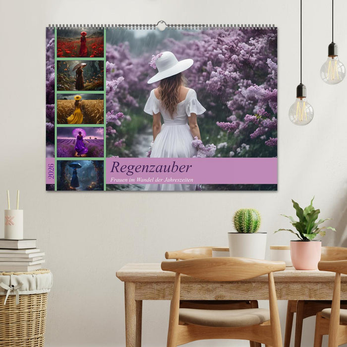 Regenzauber - Frauen im Wandel der Jahreszeiten (CALVENDO Wandkalender 2026)