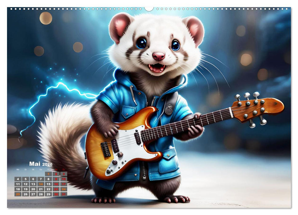 Tierische Gitarristen (CALVENDO Wandkalender 2026)