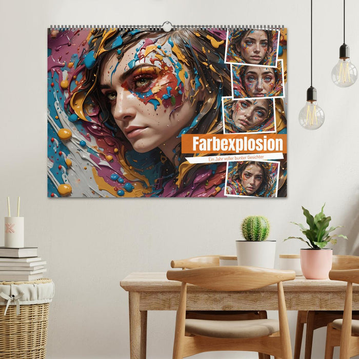 Farbexplosion - Ein Jahr voller bunter Gesichter (CALVENDO Wandkalender 2026)