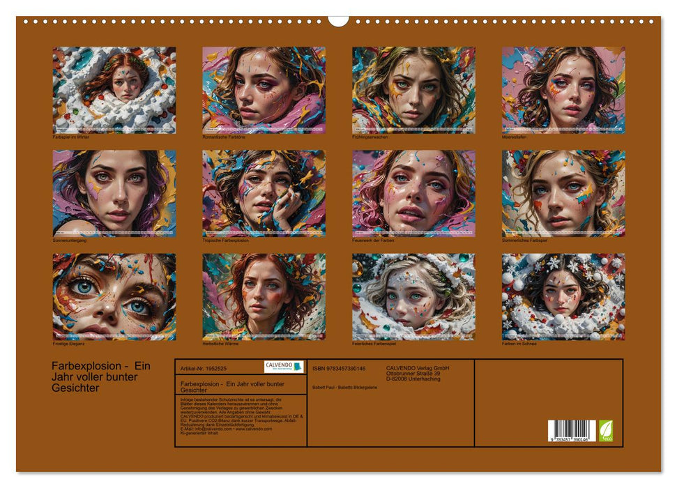Farbexplosion - Ein Jahr voller bunter Gesichter (CALVENDO Wandkalender 2026)