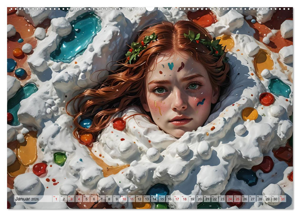 Farbexplosion - Ein Jahr voller bunter Gesichter (CALVENDO Wandkalender 2026)