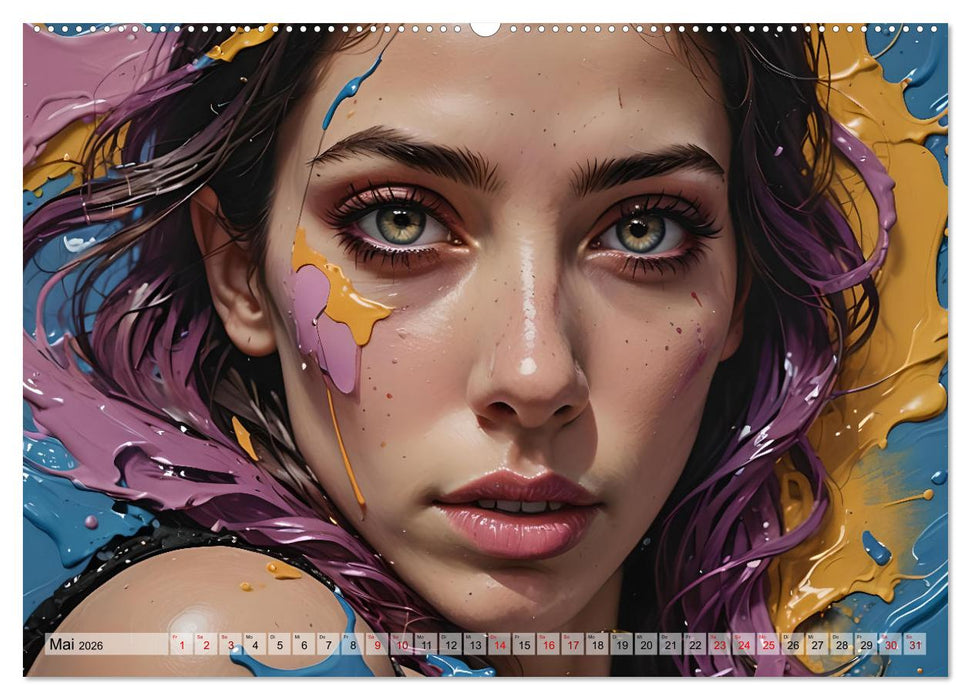 Farbexplosion - Ein Jahr voller bunter Gesichter (CALVENDO Wandkalender 2026)