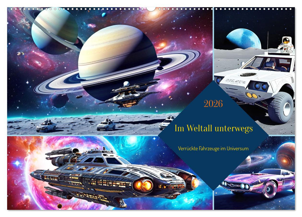 Im Weltall unterwegs - Verrückte Fahrzeuge im Universum (CALVENDO Wandkalender 2026)