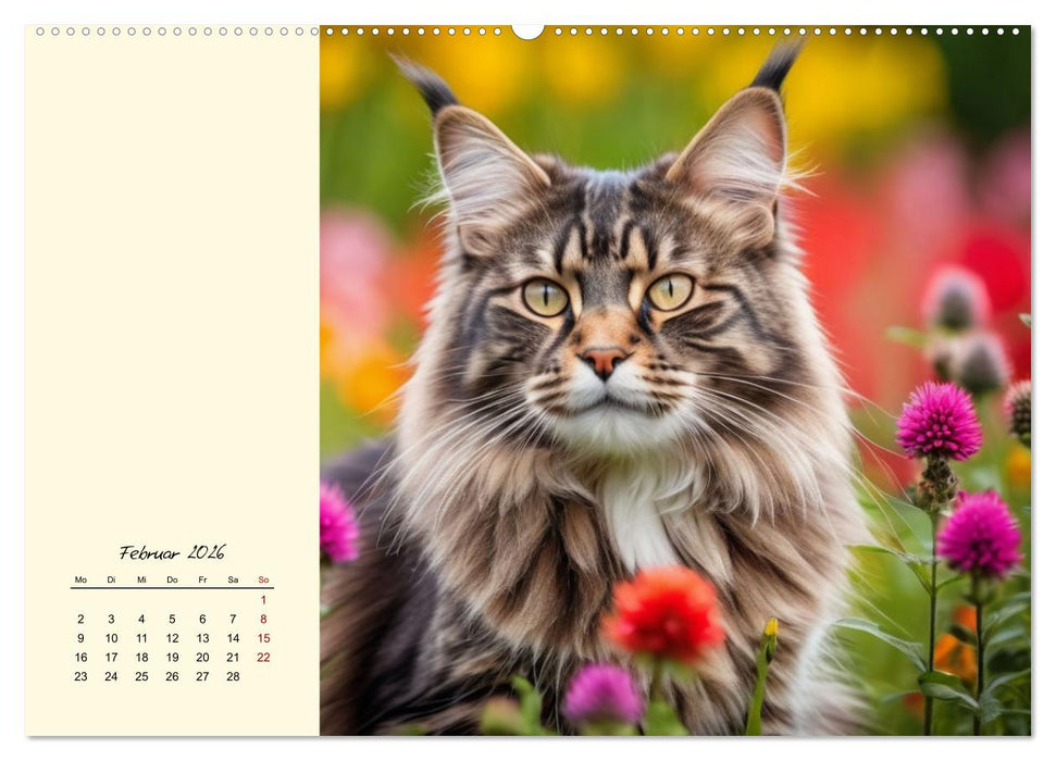 Samtpfoten im Blütenmeer (CALVENDO Wandkalender 2026)