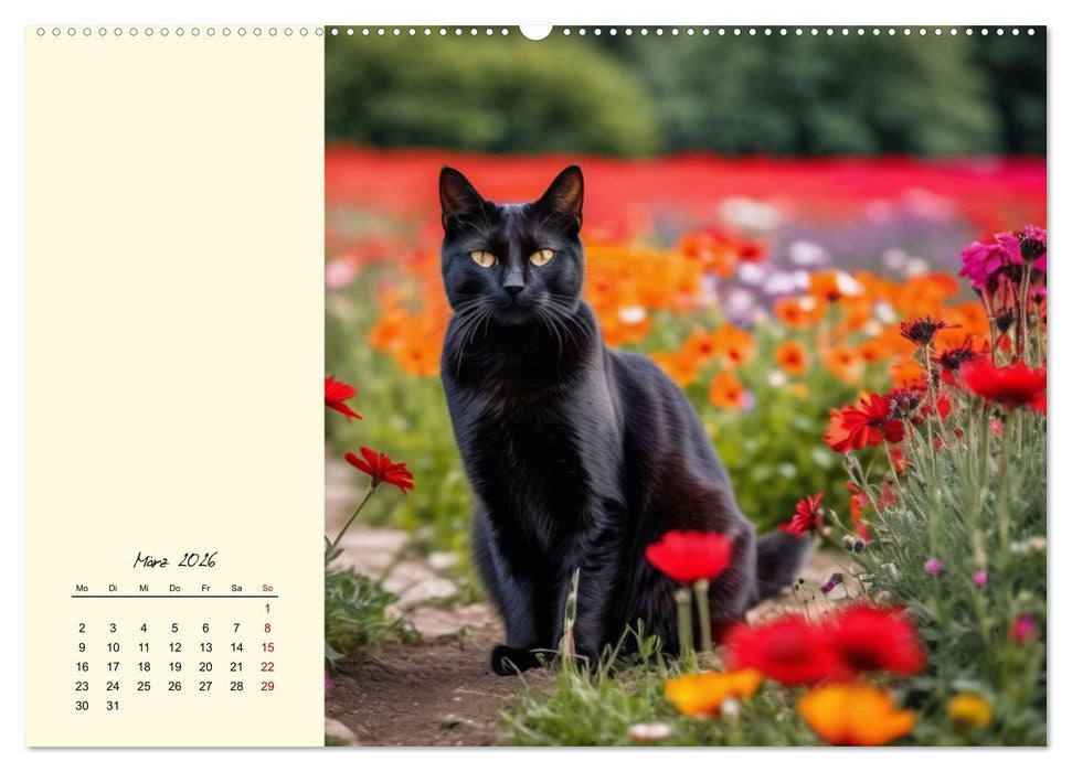 Samtpfoten im Blütenmeer (CALVENDO Wandkalender 2026)