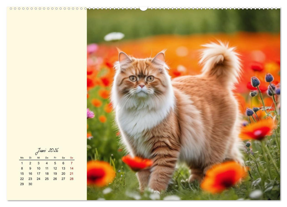 Samtpfoten im Blütenmeer (CALVENDO Wandkalender 2026)