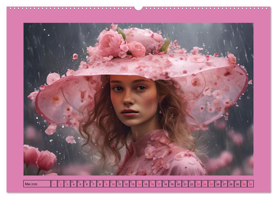 Regenzauber - Frauen im Wandel der Jahreszeiten (CALVENDO Premium Wandkalender 2026)