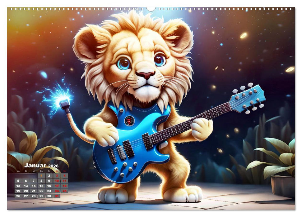Tierische Gitarristen (CALVENDO Premium Wandkalender 2026)