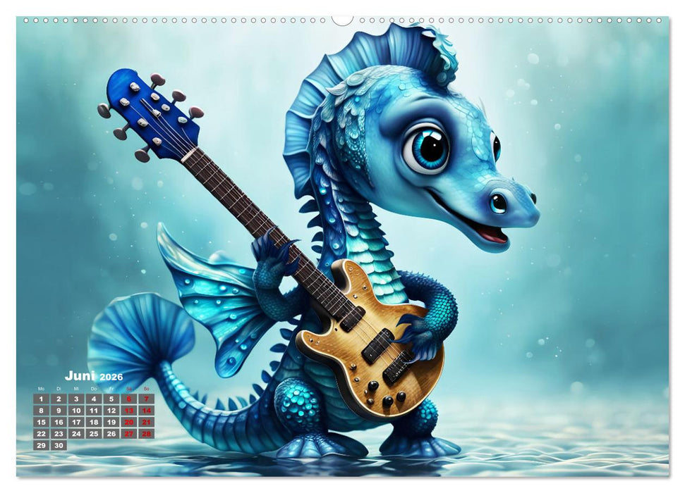 Tierische Gitarristen (CALVENDO Premium Wandkalender 2026)