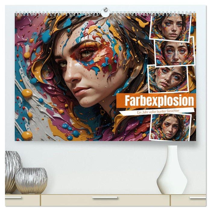 Farbexplosion - Ein Jahr voller bunter Gesichter (CALVENDO Premium Wandkalender 2026)