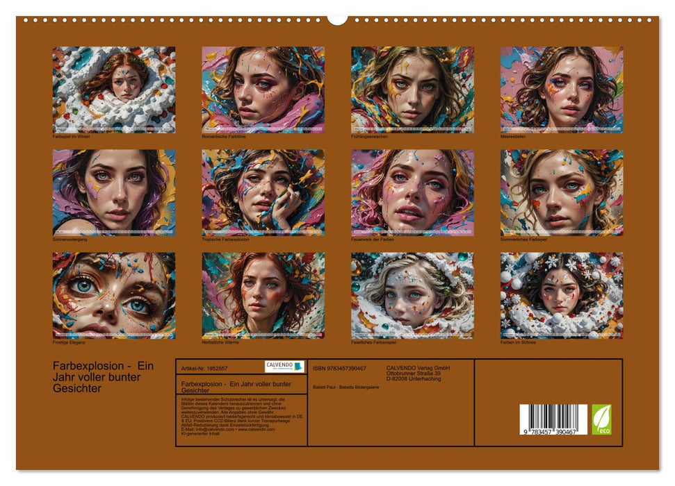 Farbexplosion - Ein Jahr voller bunter Gesichter (CALVENDO Premium Wandkalender 2026)