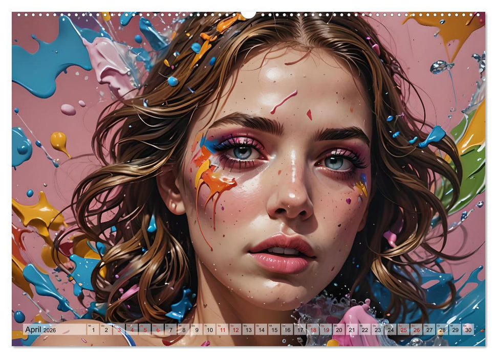 Farbexplosion - Ein Jahr voller bunter Gesichter (CALVENDO Premium Wandkalender 2026)
