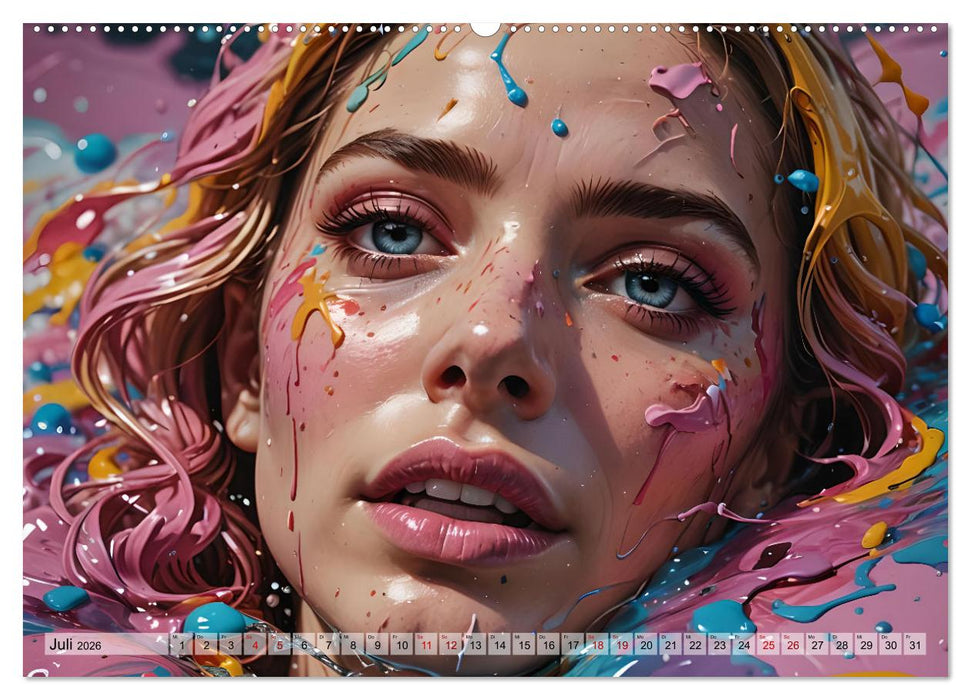 Farbexplosion - Ein Jahr voller bunter Gesichter (CALVENDO Premium Wandkalender 2026)