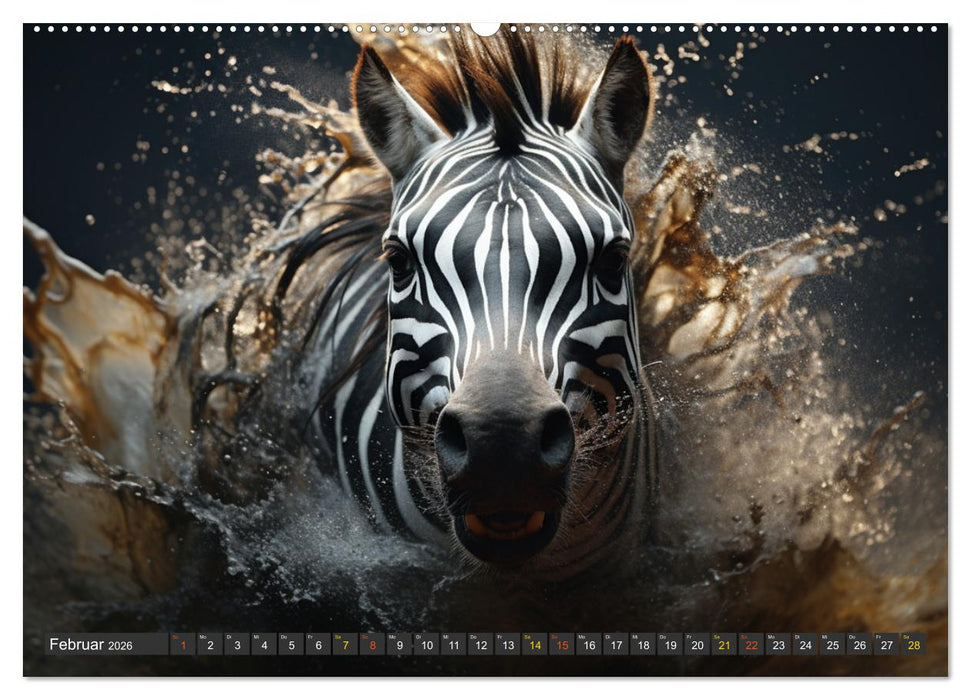 ZEBRAS - Modern Art (CALVENDO Wandkalender 2026)