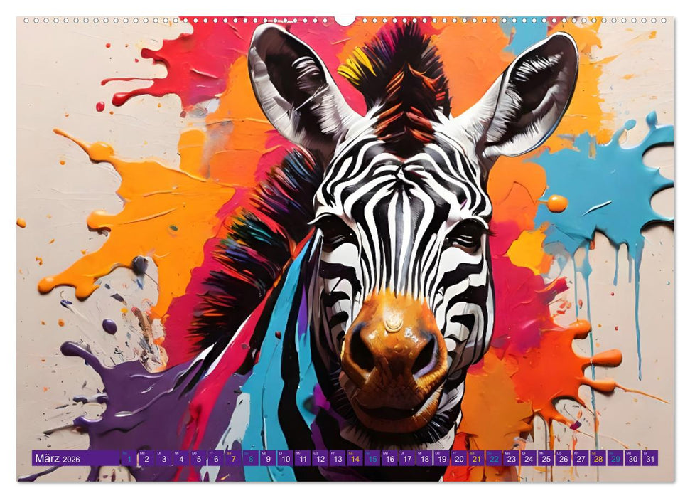 ZEBRAS - Modern Art (CALVENDO Wandkalender 2026)