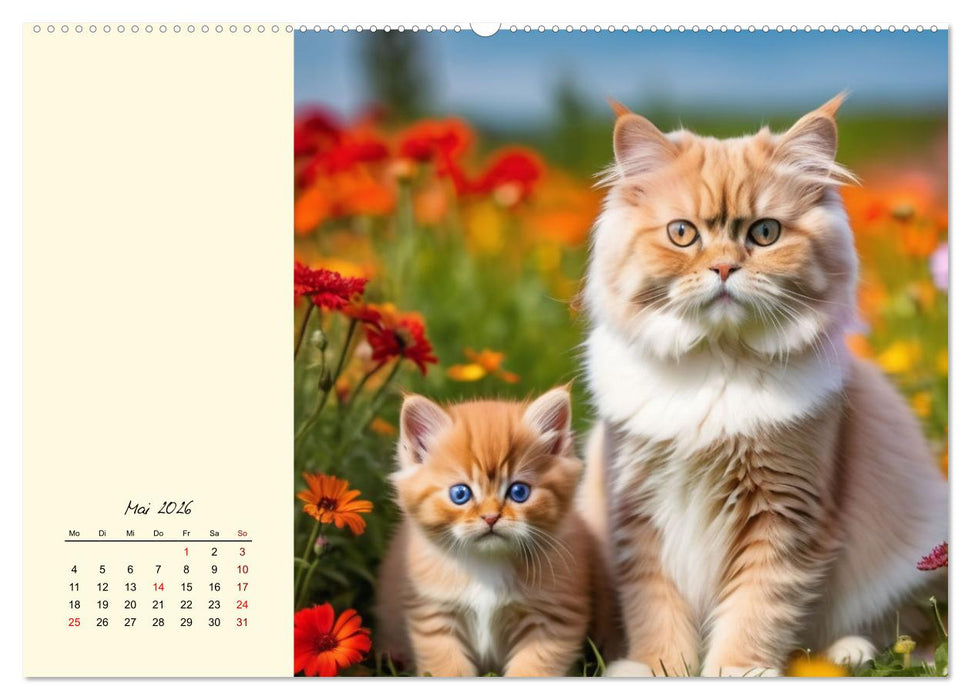 Samtpfoten im Blütenmeer (CALVENDO Premium Wandkalender 2026)