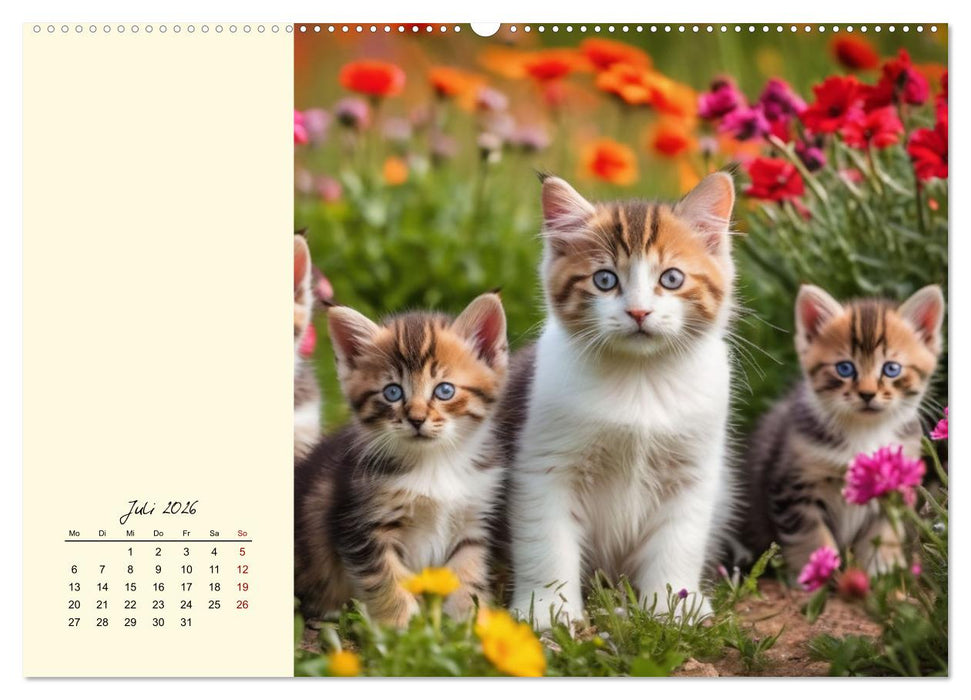 Samtpfoten im Blütenmeer (CALVENDO Premium Wandkalender 2026)