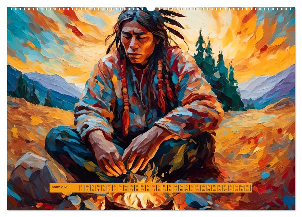 Amerikanische Ureinwohner - Bilder von Geschichten inspiriert (CALVENDO Wandkalender 2026)