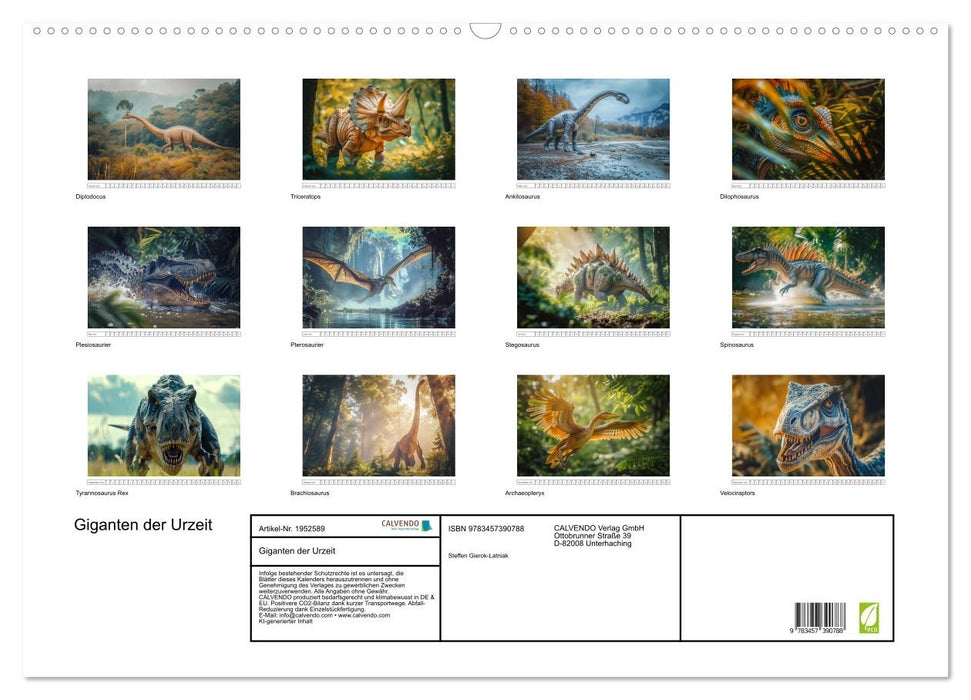 Giganten der Urzeit (CALVENDO Wandkalender 2026)