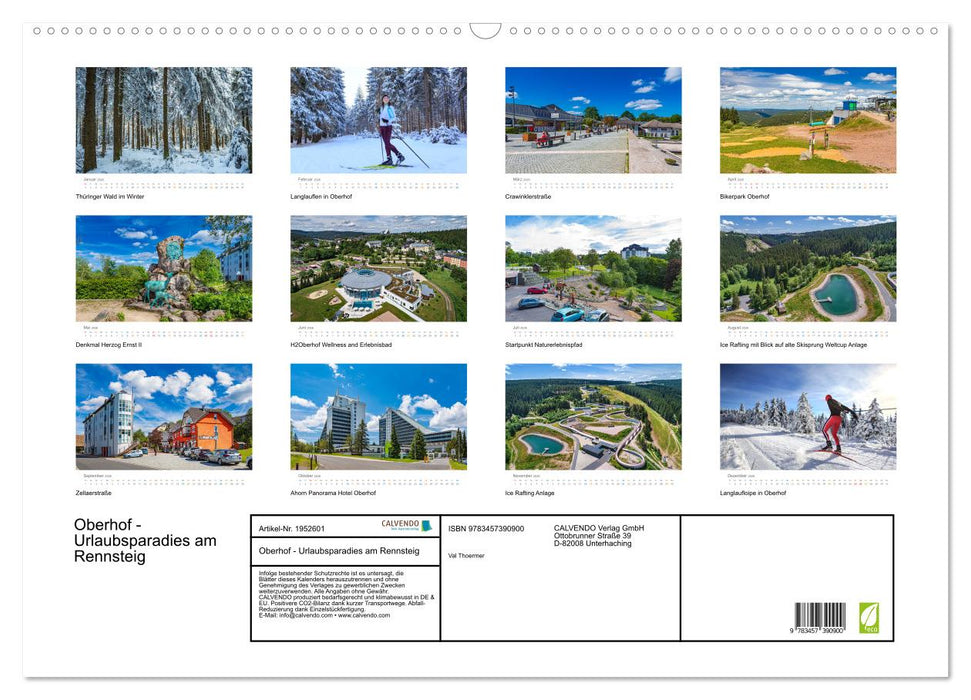 Oberhof - Urlaubsparadies am Rennsteig (CALVENDO Wandkalender 2026)