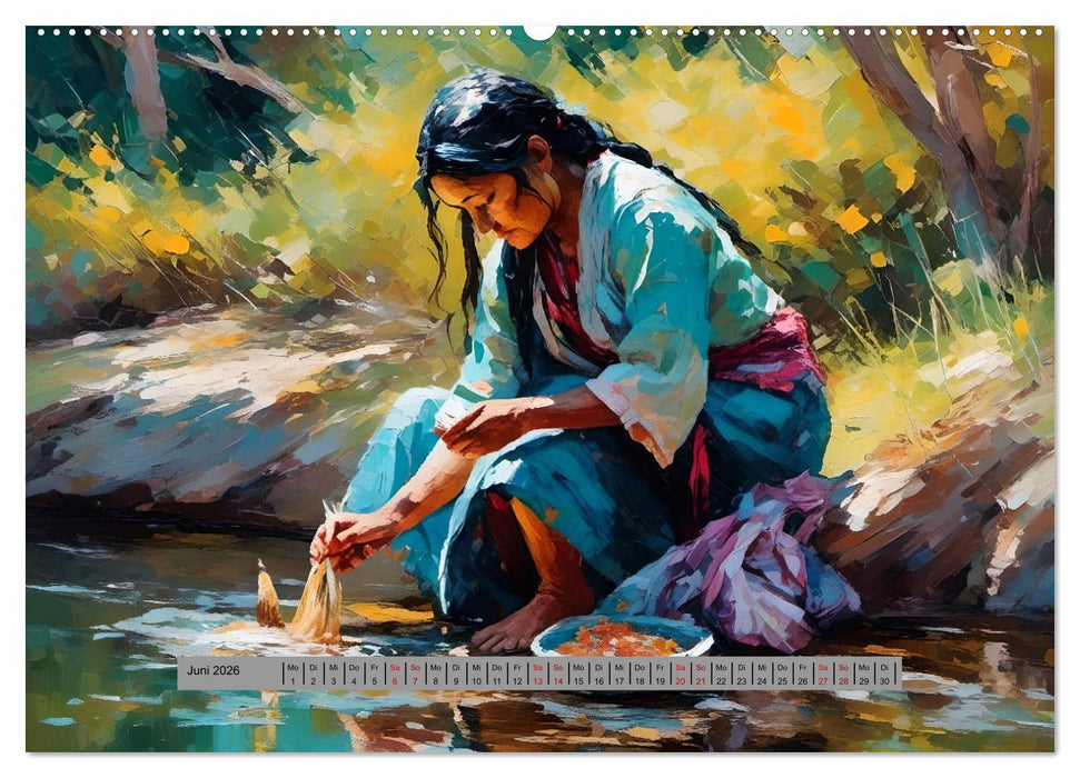 Amerikanische Ureinwohner - Bilder von Geschichten inspiriert (CALVENDO Premium Wandkalender 2026)