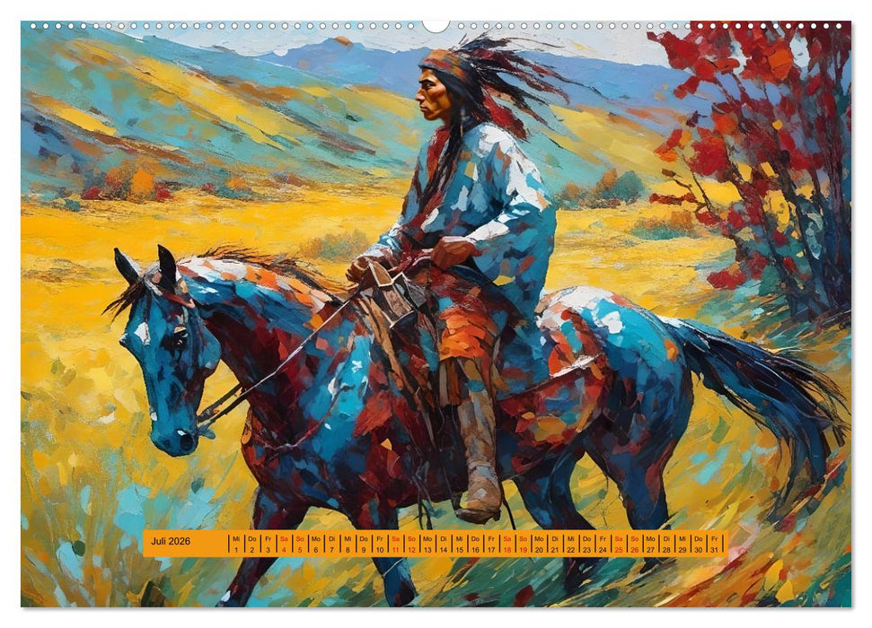 Amerikanische Ureinwohner - Bilder von Geschichten inspiriert (CALVENDO Premium Wandkalender 2026)