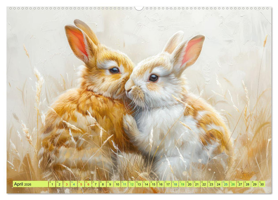 Kaninchen - Liebenswerte Fellbällchen (CALVENDO Premium Wandkalender 2026)