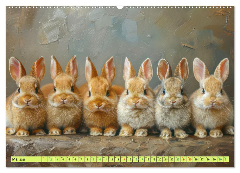 Kaninchen - Liebenswerte Fellbällchen (CALVENDO Premium Wandkalender 2026)