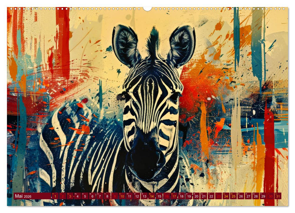 ZEBRAS - Modern Art (CALVENDO Premium Wandkalender 2026)
