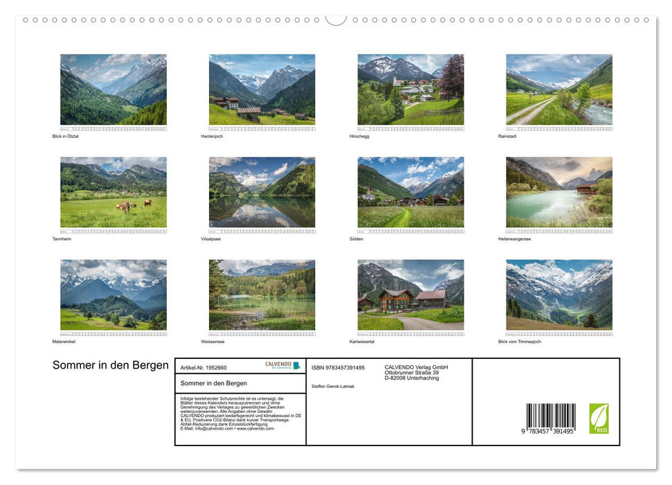 Sommer in den Bergen (CALVENDO Premium Wandkalender 2026)