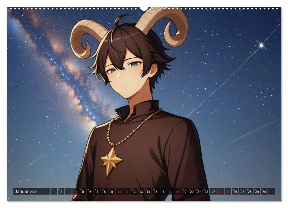 Manga Kalender Sternzeichen (CALVENDO Premium Wandkalender 2026)