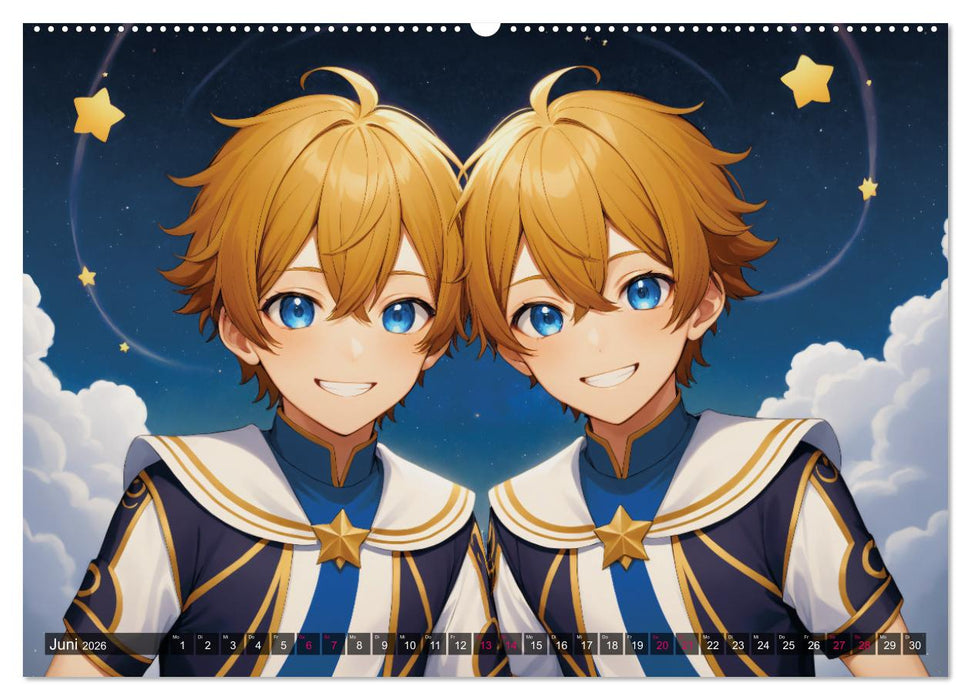 Manga Kalender Sternzeichen (CALVENDO Premium Wandkalender 2026)