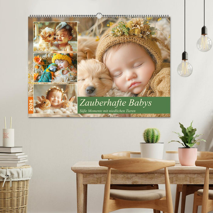 Zauberhafte Babys. Süße Momente mit niedlichen Tieren (CALVENDO Wandkalender 2026)