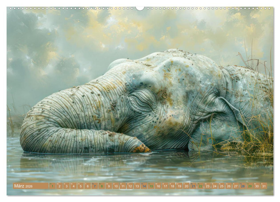 Tierische Träumer - Sanft ruhend (CALVENDO Premium Wandkalender 2026)