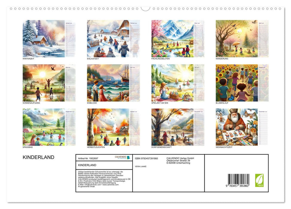 KINDERLAND (CALVENDO Premium Wandkalender 2026)