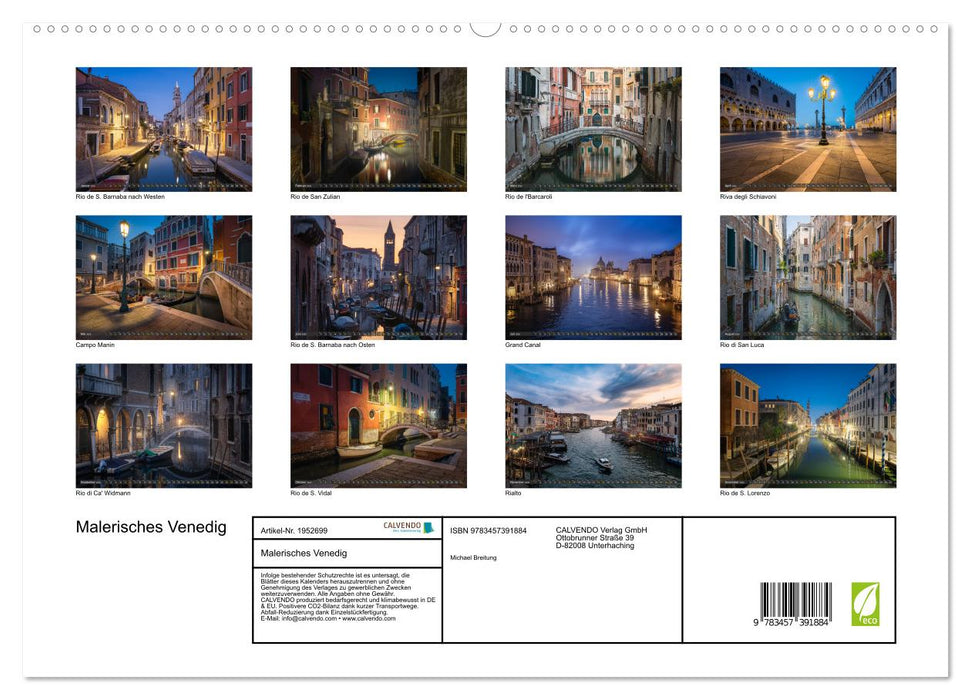 Malerisches Venedig (CALVENDO Premium Wandkalender 2026)