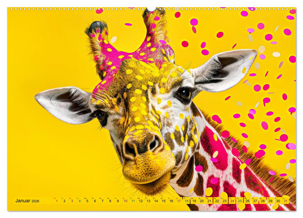 GIRAFFEN - Modern Art (CALVENDO Wandkalender 2026)