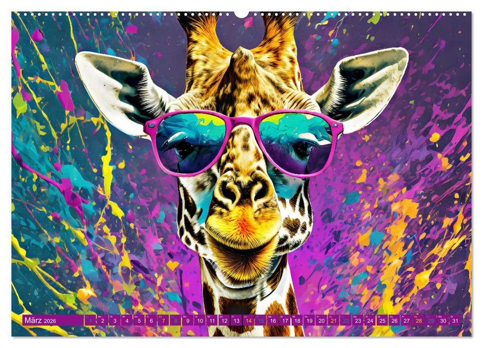 GIRAFFEN - Modern Art (CALVENDO Wandkalender 2026)