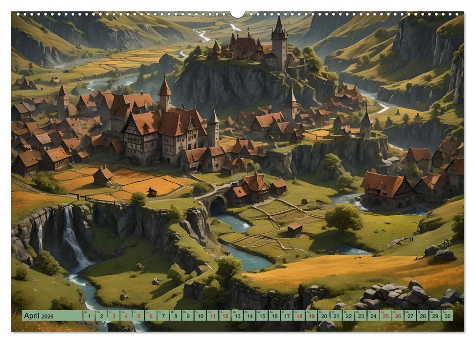 Mittelalterliche Städte und Burgen (CALVENDO Wandkalender 2026)