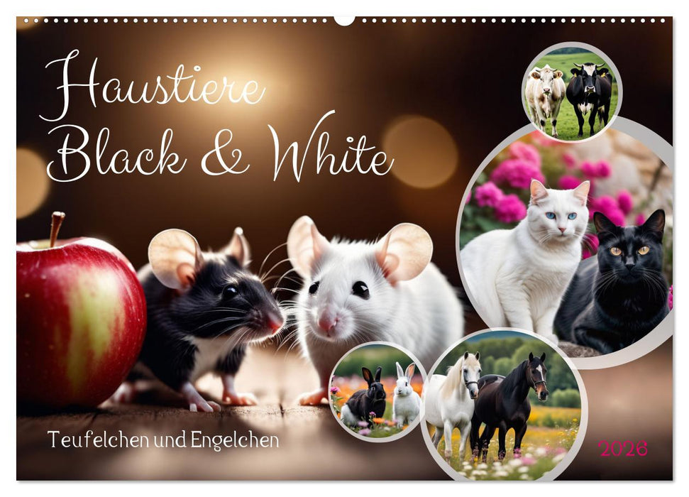 Haustiere - Black and White (CALVENDO Wandkalender 2026)