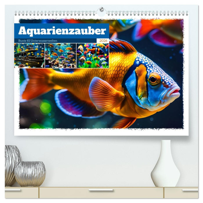 Aquarienzauber - Bunte KI Unterwasserwelten (CALVENDO Premium Wandkalender 2026)